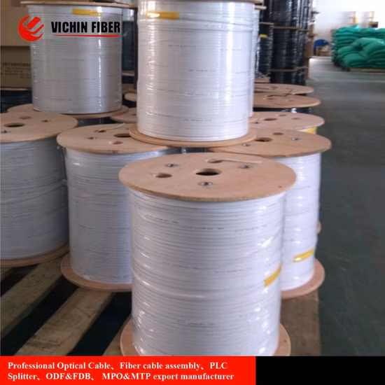 Indoor FTTH Drop Cable Bow-Type Fiber Optic Cable Single/Multi Mode 1/2/4 Core Gjxh/GJXFH Optical Cable Network Cabling Telecommunication Cable Belden/Panduit